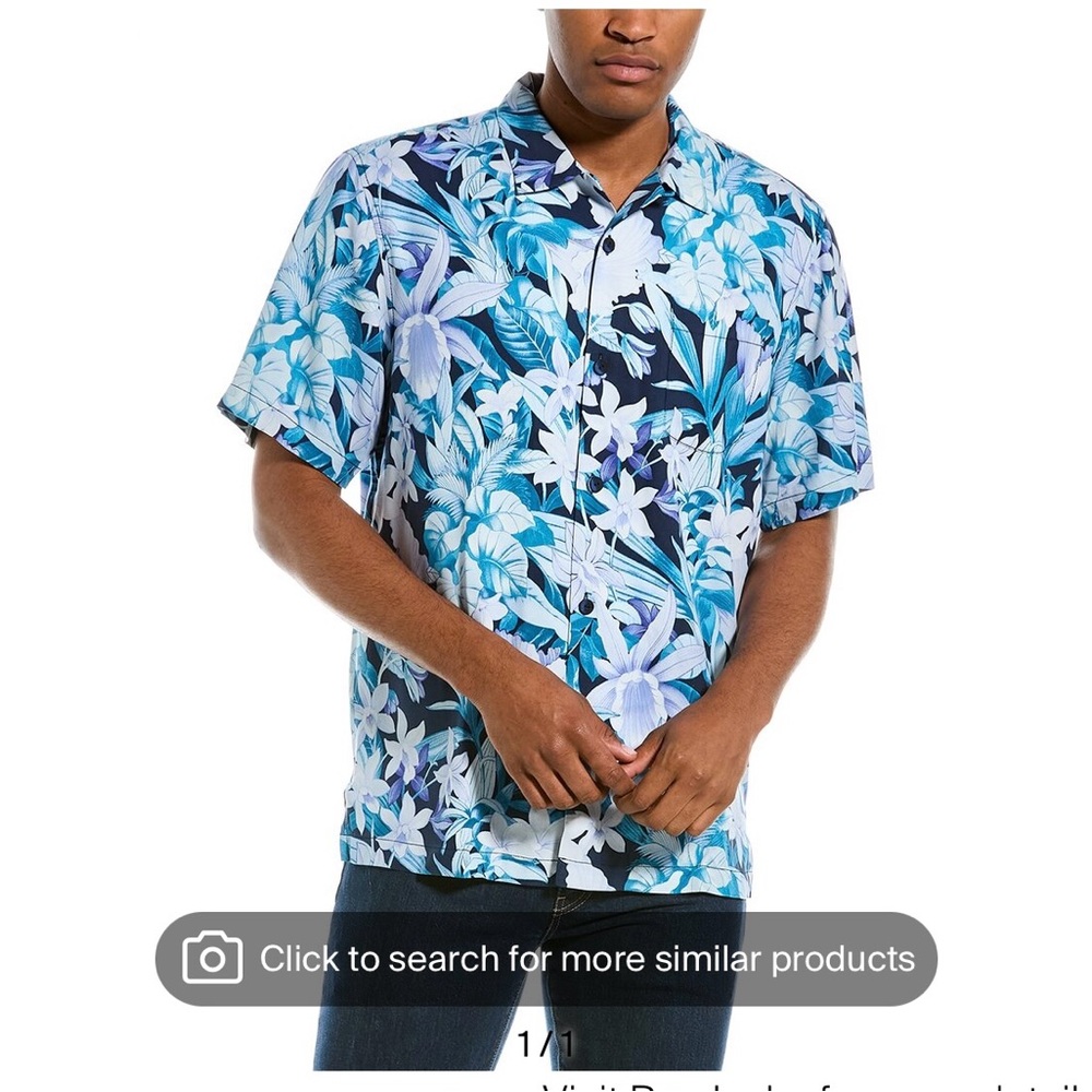 Tommy Bahama Blue and White Floral Shirt